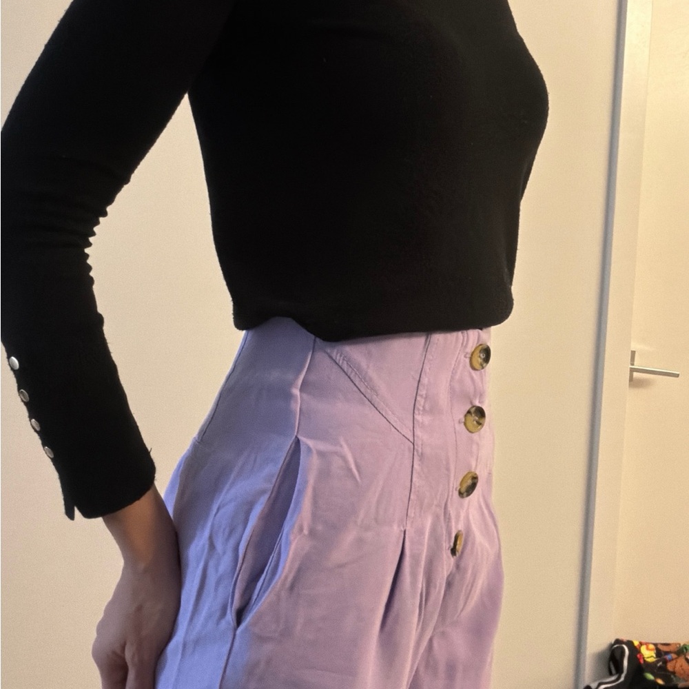Zara Lavender High-Waisted Wide Pants